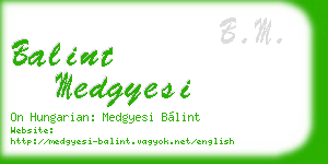 balint medgyesi business card